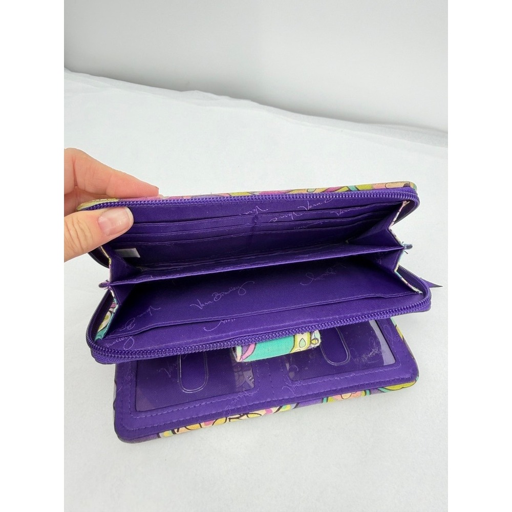 Vera Bradley Turnlock Wallet Retired Quilted Paisley 'Heather' Floral Purple - Picture 12 of 12
